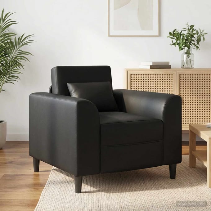 vidaXL - Fauteuil - Zwart - Kunstleer