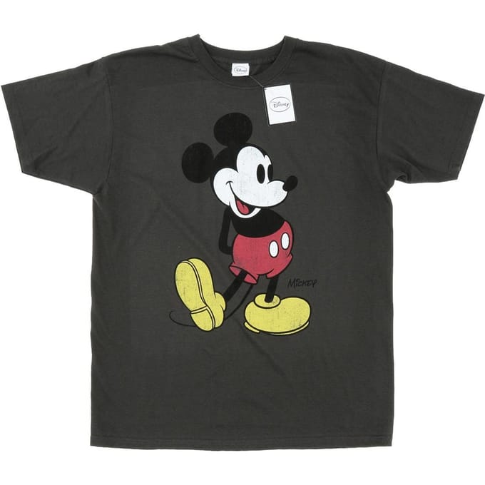 Disney Heren Mickey Mouse Classic Kick T-Shirt (Licht Grafiet)