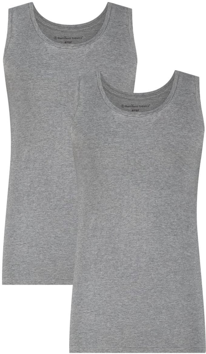 Comfortabel & Zijdezacht Bamboo Basics Singlet Stef (2-pack) - Grey Melange - M