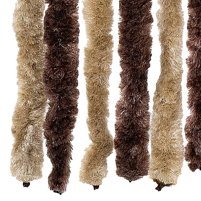 vidaXL - Vliegengordijn - 100x220 - cm - chenille - beige - en - lichtbruin