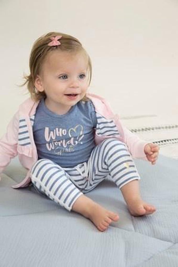 Dirkje broekje light blue melee stripe  maat 56