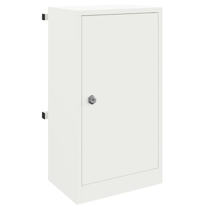 vidaXL - Brievenbus - met - opslag - met - de - deur - Wit - 30 - x - 20 - x - 55 - cm - Staal