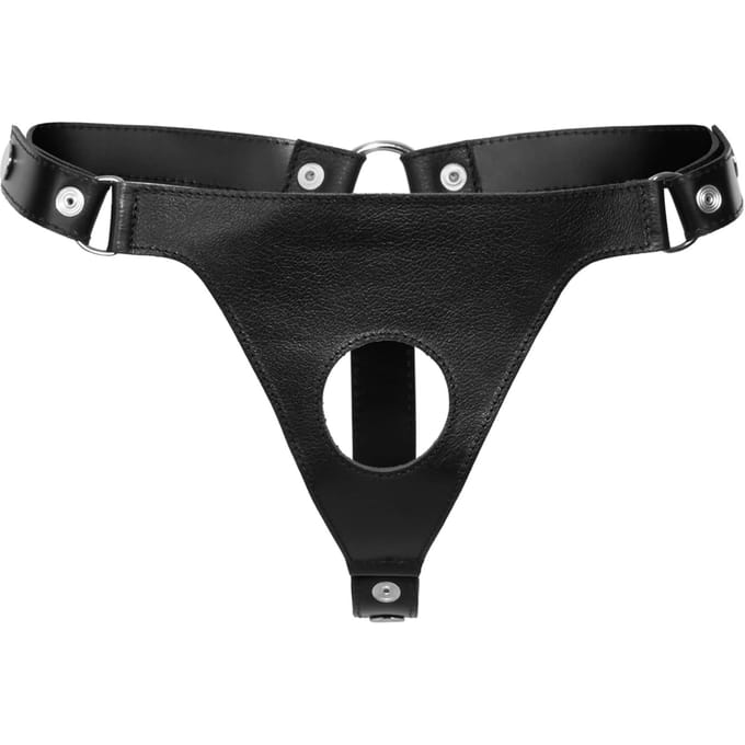 Rimba Bondage Play – Leren Herenstring met Open Penisopening