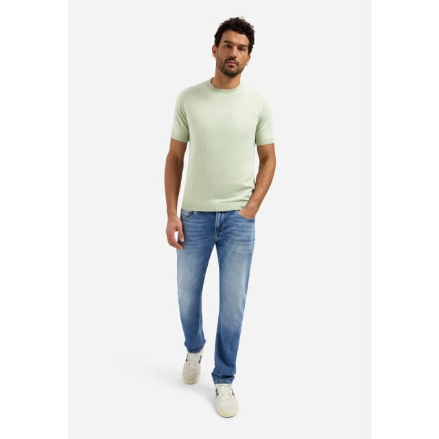 No Excess Pullover Short Sleeve Crew Neck Melange Green  M