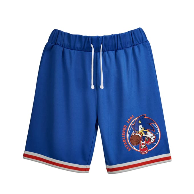 Sonic The Hedgehog jongensbasketbalshirt en shorts 10-11 blauw