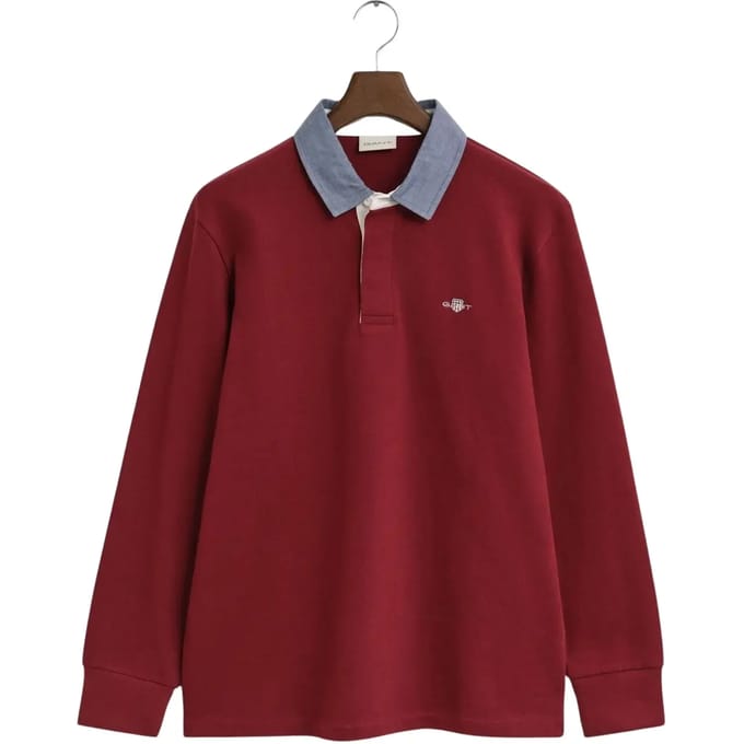 Polo met lange mouwen Gant Reg Chambray Heavy