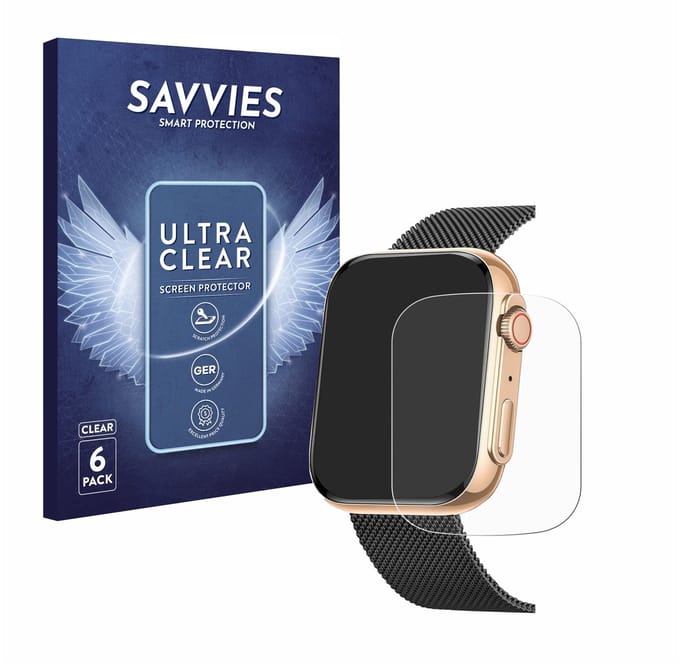 Savvies - Screenprotector voor Powerwill Smartwatch 1.91" - Folie Beschermfolie transparant 6 Stuks