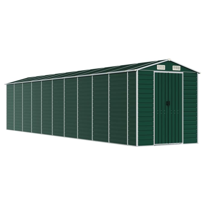 vidaXL - Tuinschuur - 191x895x198 - cm - gegalvaniseerd - staal - groen