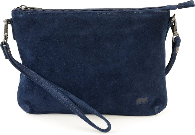 Bear Design Julie Suede Leren Schoudertas - Polstasje - Blauw