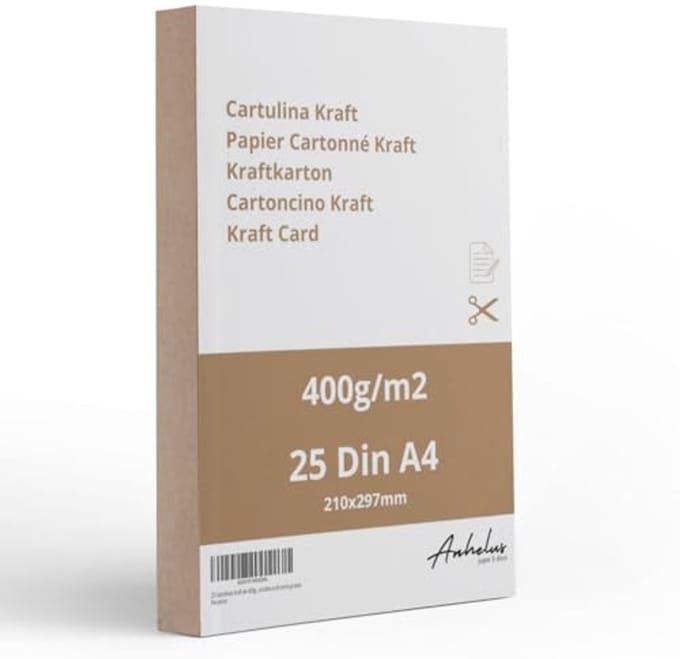 Kraftpapier A4 - 25 vellen 400 g/m² - Creatief dik karton voor knutselen en scrapbooking