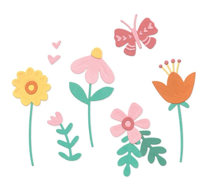 Sizzix Thinlits Ponssjabloon "Friendly Florals"