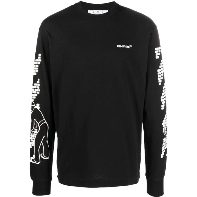 OFF WHITE T-shirt à manches longues Bricks Skate L/S OMAB064F22JER0051001 S black