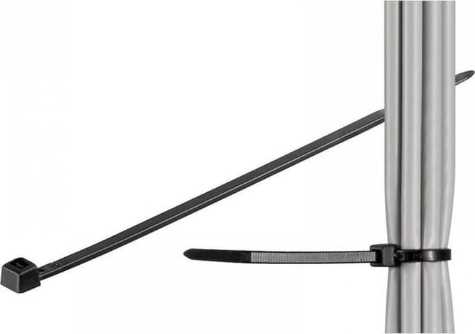 Techly 280 x 4.8mm Nylon Zwart 100stuk(s) kabelbinder