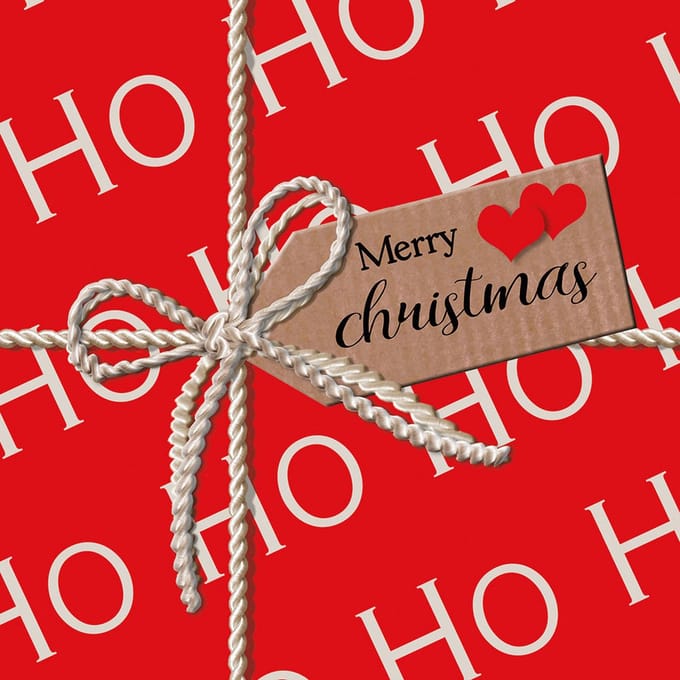 Kerst thema servetten - 20x st - rood - 33 x 33 cm - Merry Christmas - lunch/diner