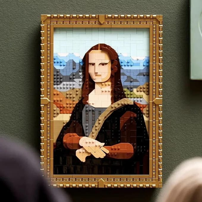 Art 31213 Wereldberoemd Schilderij 3D Model Gemonteerd Baksteen Speelgoed Kerstcadeau Woondecoratie beige