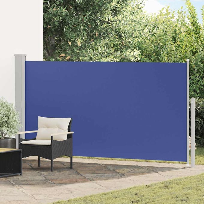 vidaXL - Wind-/zonnescherm - uittrekbaar - 160x300 - cm - blauw