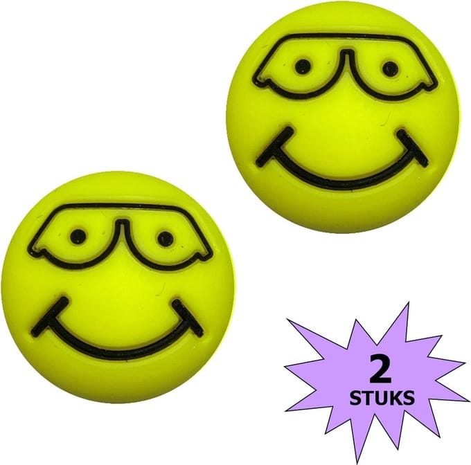 Fako Bijoux® - Tennisdemper - Emoji - Cool - 2 Stuks