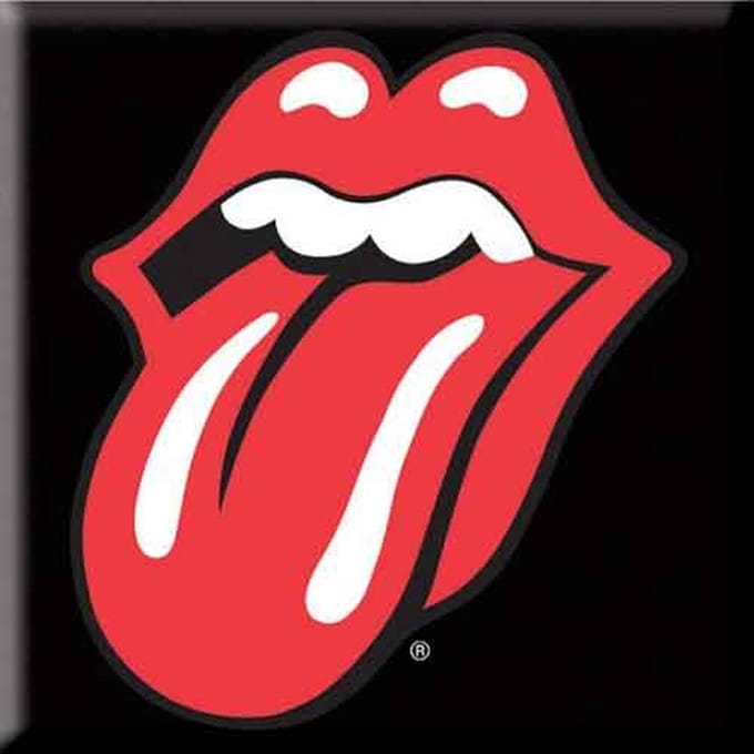 The Rolling Stones - Classic Tongue - Koelkast Magneet - 7.5 x 7.5 cm