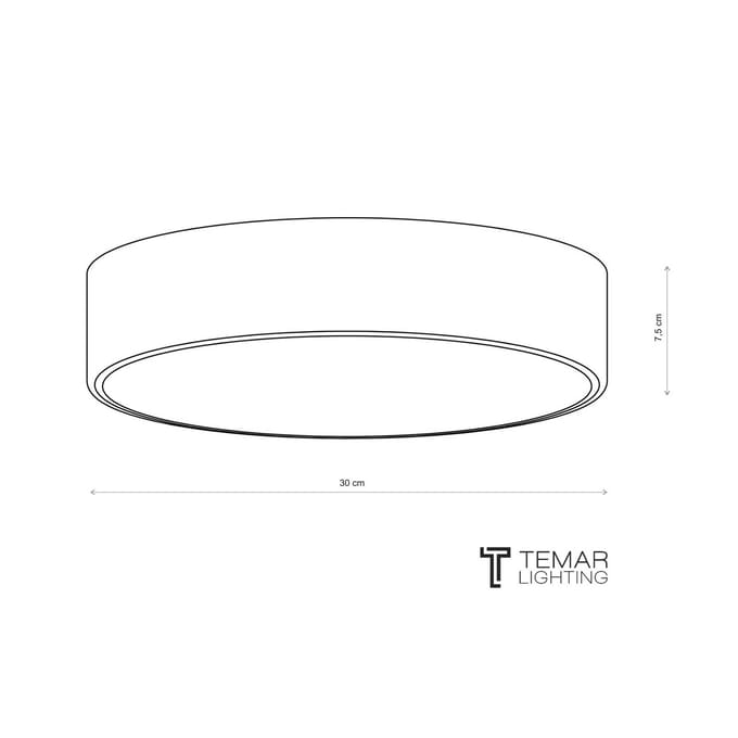 TEMAR LIGHTING Plafondlamp Cleo 300, Ø 30 cm grijs
