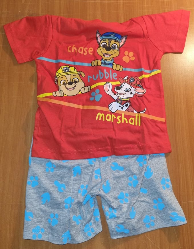 Paw Patrol shortama / pyjama team Patrol rood/grijs maat 116