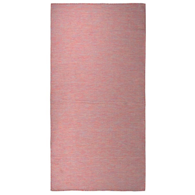 vidaXL Buitenkleed platgeweven 100x200 cm rood