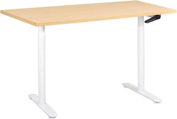 DESTINAS - Sta-bureau - Wit/Lichtbruin - 120 x 72 cm - Vezelplaat