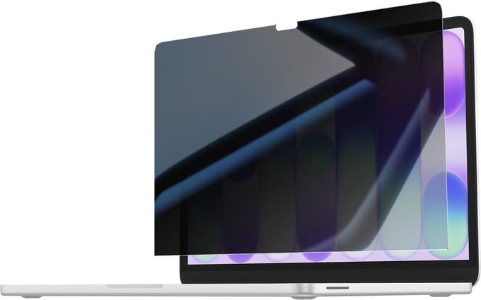 Avizar Screenprotector Gehard Glas geschikt voor MacBook Neo 13 Anti-Espion, Transparant zwart