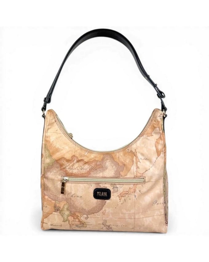 Alviero Martini 1 Classe Hobo zachte bloemblaadjes Vrouwen Black Leather Bag