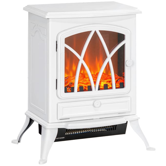 Homcom Elektrische Haard 1000W/2000W Verplaatsbaar Decoratief Vlammeneffect