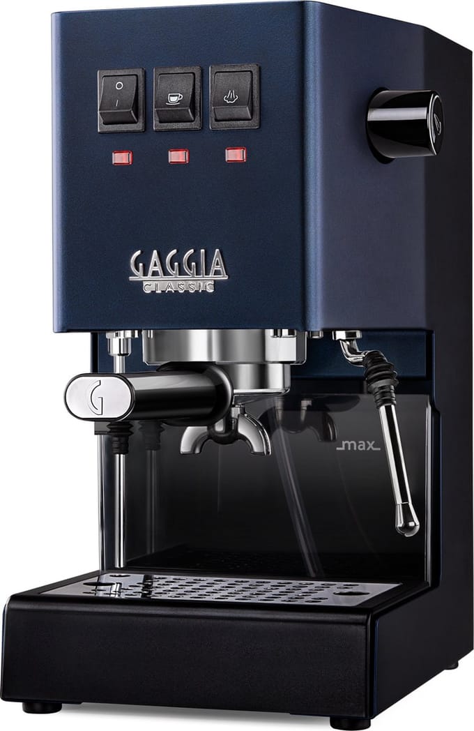 Gaggia New Classic E24 Espressomachine - 58 mm Professionele Filterdrager - Messing Boiler - Professionele Stoompijp - Classic Blue