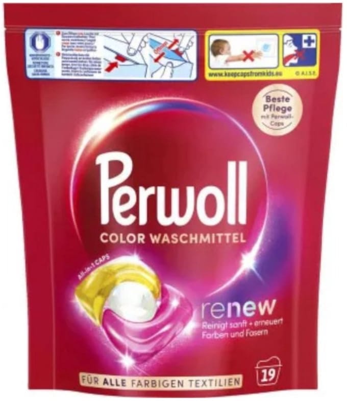 Perwoll - Wasmachinecapsules - Lichte Was - 19 Wasbeurten - 1 stuk