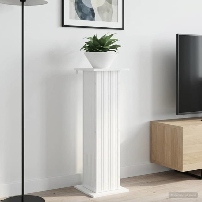 vidaXL - Plantenstand - 2 - st - Hoogglans - Wit - 30,5 - x - 30 - x - 100,5 - cm