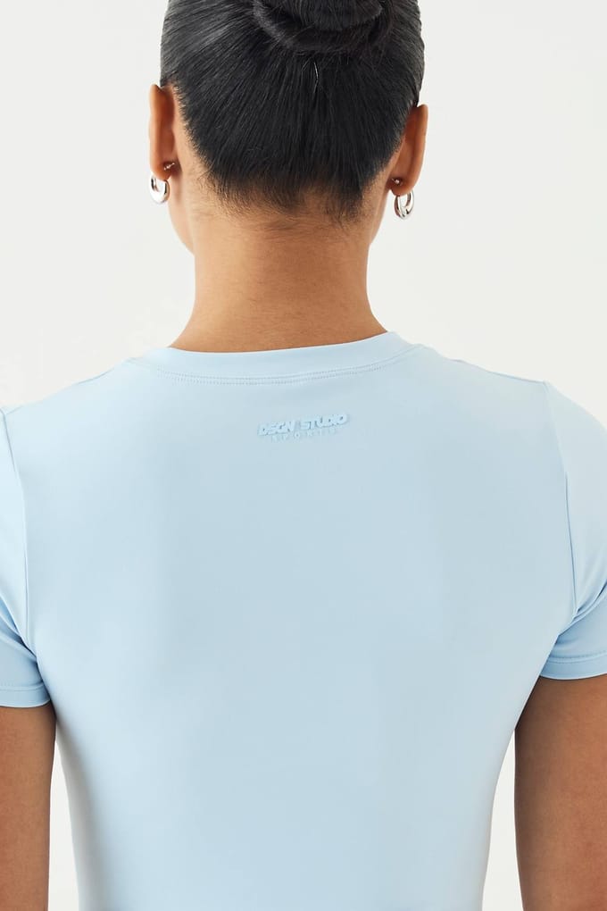 Dames Dsgn Studio Ultra Sculpt Korte Mouw Top | Light Blue | Maat: XL