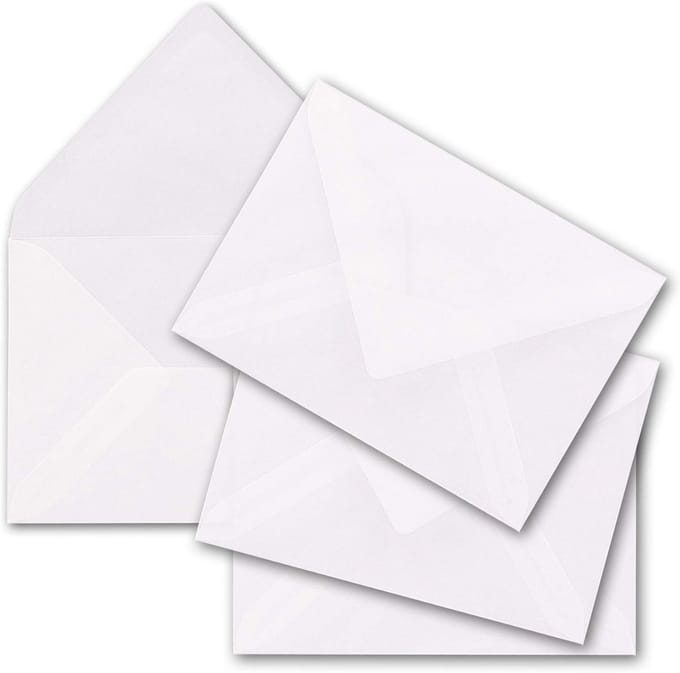 100 Transparante Enveloppen C6 (11,4 x 16,2 cm) met Plakrand