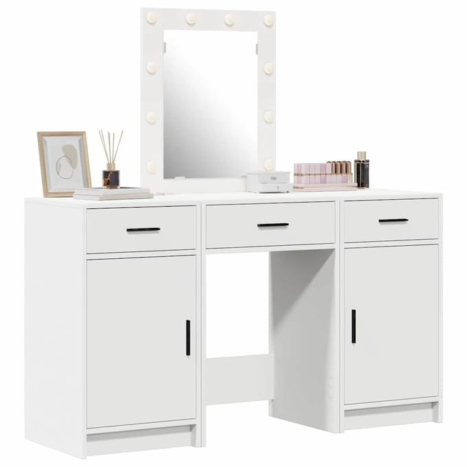 vidaXL - Kaptafel - Wit - 50 - x - 41 - x - 135 - cm - Bewerkt - hout