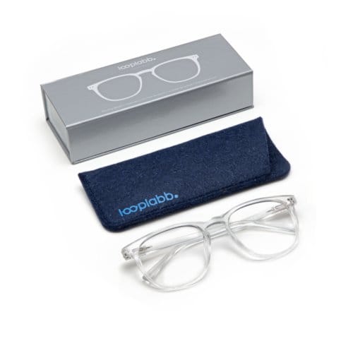 Looplabb leesbril sterkte +2,50 model the george (xl) kristal helder