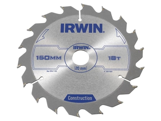 Irwin Cirkelzaagblad voor Hout | Construction | Ø 150mm Asgat 20mm 18T - 1897089