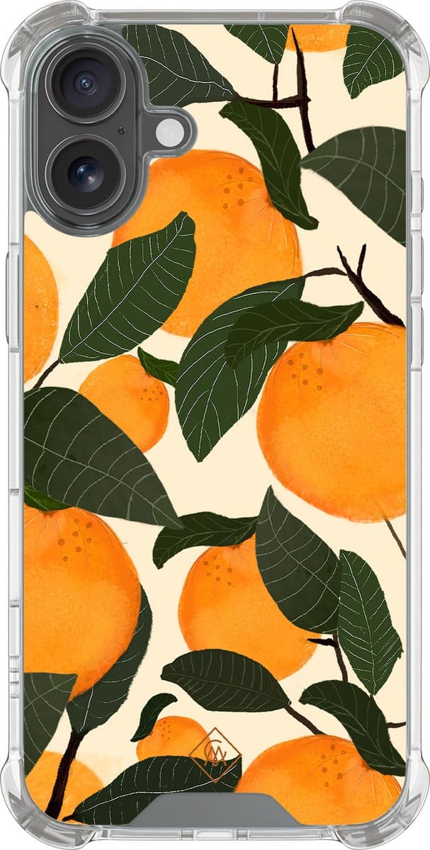 Casimoda® hoesje - Geschikt voor iPhone 16 - Oranges - Shockproof case - Extra sterk - Siliconen/TPU - Multi, Transparant
