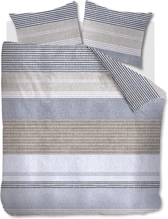 Ariadne at Home Stitches dekbedovertrek - Eenpersoons - 140x200/220 - Grijs