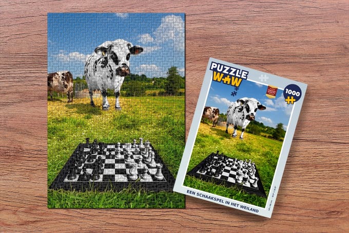 Puzzel Een schaakspel in het weiland - Legpuzzel - Puzzel 1000 stukjes volwassenen