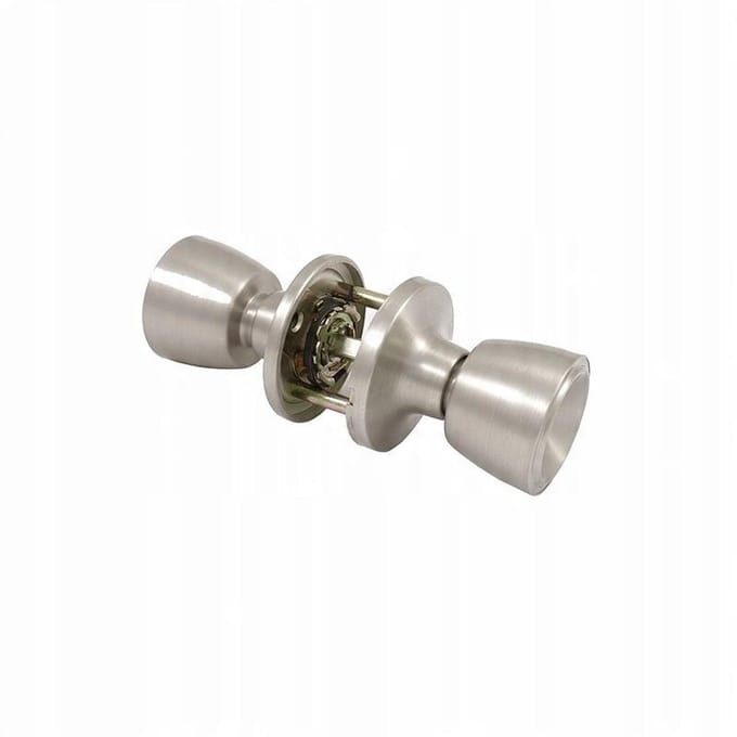 Poignée de porte argentée en laiton rotative double pour chambre chrome mat