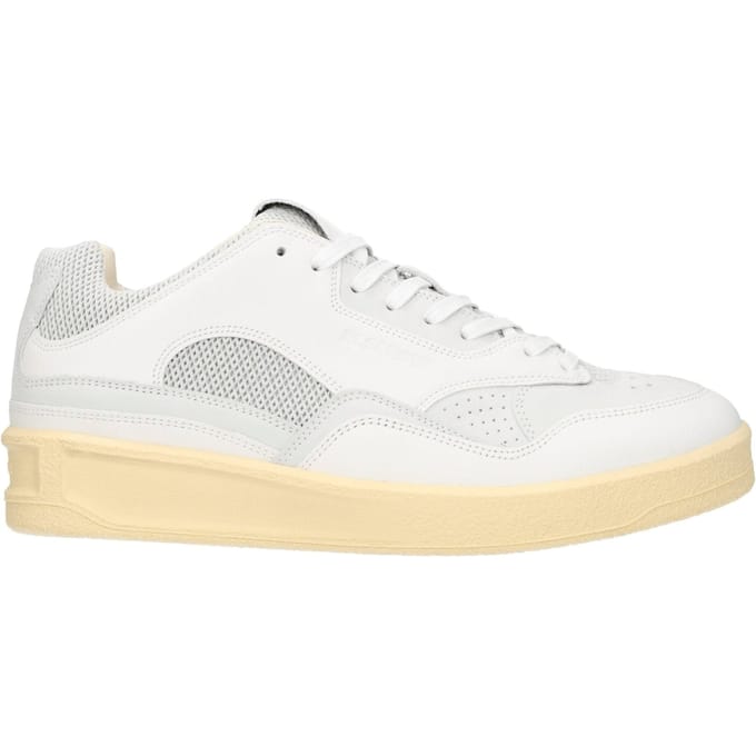 Jil Sander Witte Leren Lage Sneakers