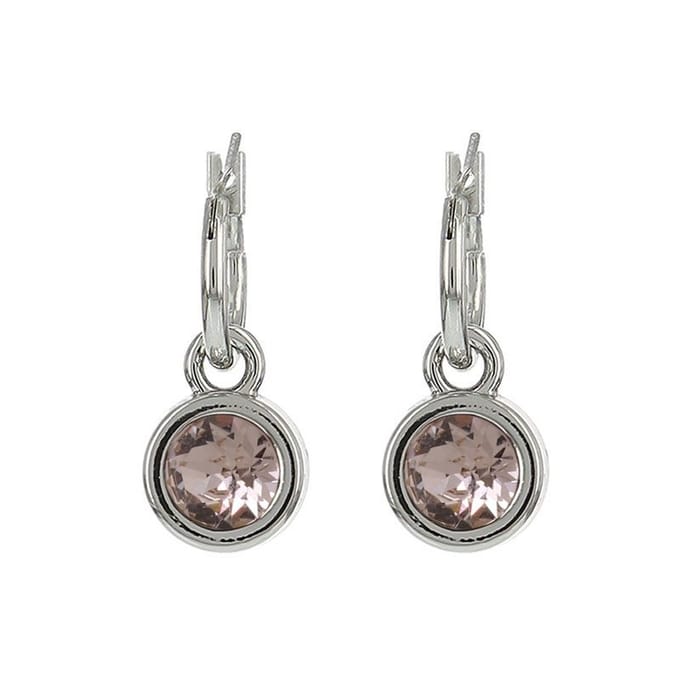 Biba Oorhangers zilver met steen Silk