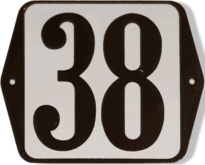Huisnummer standaard nummer 38