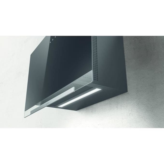Afzuigkap - ELICA - Aplomb - BL/A/60 - 58,8 x 65,5-99 x 25 cm - Zwart glas / Antracietgrijs