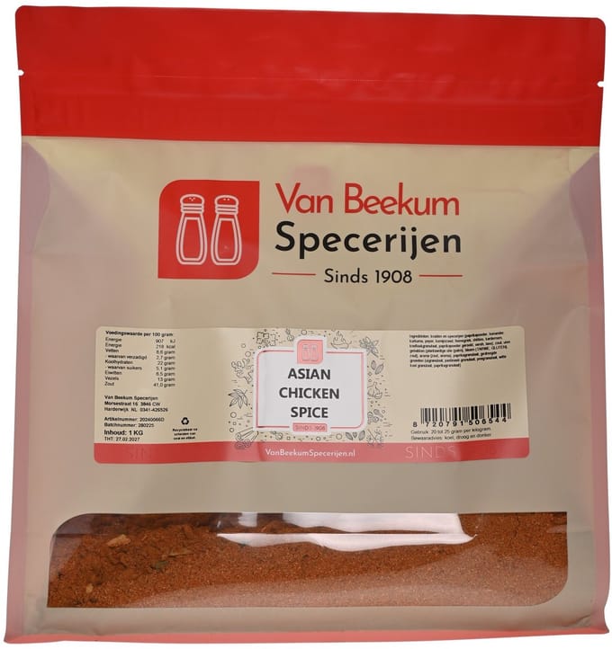 Van Beekum Specerijen - Asian Chicken Spice - 1 KG (hersluitbare stazak)