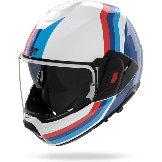 Nolan N120-1 Lineo 347 Wit Blauw Rood Glossy Systeemhelm - Helm