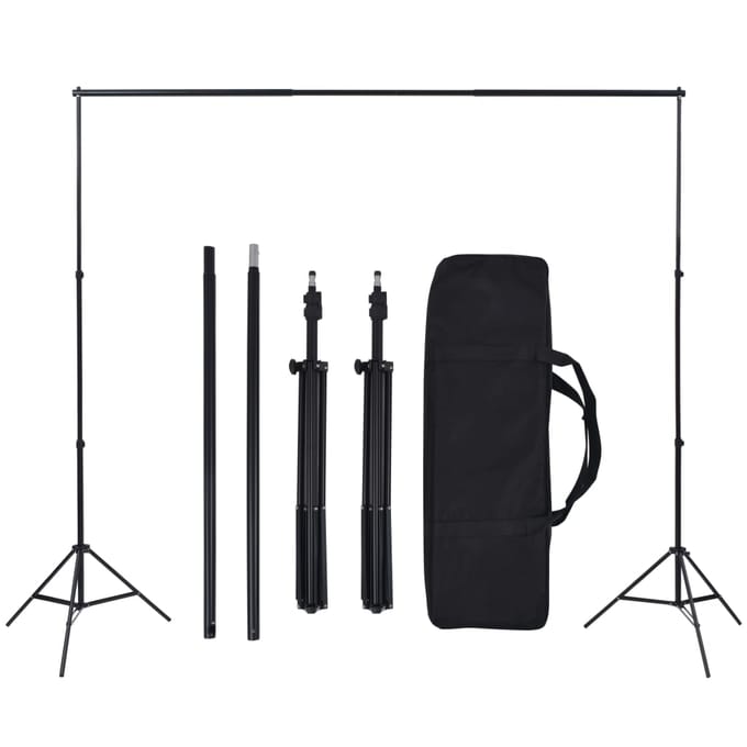 vidaXL - Fotostudioset - met - 5 - achtergronden - en - verstelbaar - frame