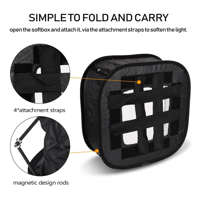 Multifunctionele 410mm Mini Draagbare Opvouwbare Flits Diffuser Eenvoudig opvouwbaar Ontwerp Softbox voor Flits white
