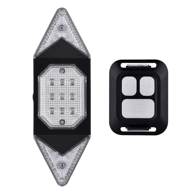 Clignotant LED feu arrière de vélo Rechargeable USB avec indicateur de Direction étanche noir